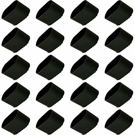 Chair Leg Cap, 20 Pcs Chair Leg Protector, Floor Protector, Leg Caps, Plastic Chair Leg, Floor Protector, 40x20mm Protective Cap for Oval Tubes, Tube Caps for Garden Chairs (1/5)