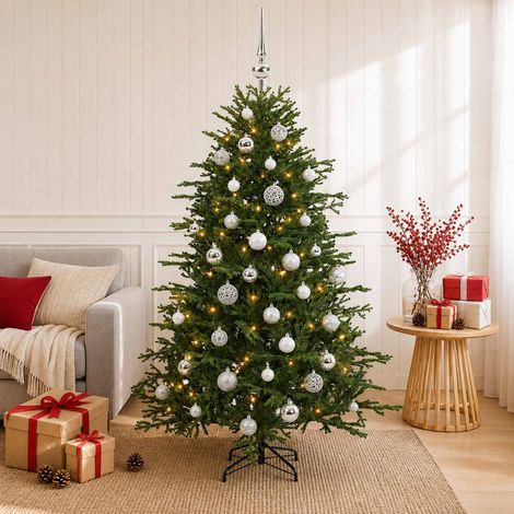 vidaXL Artificial Christmas Tree with Bauble 150 cm 150 LEDs (1/5)