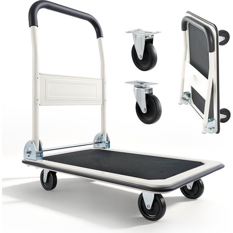 Chariot à Plateforme Pliable Charge 149,69 kg Chariot à Plateau Pliable 73,5x48 cm pour Manutention et Déplacer Objets Volumineux et Lourds, avec Roues Pivotantes, Poignée à Pousser Compacte (1/5)