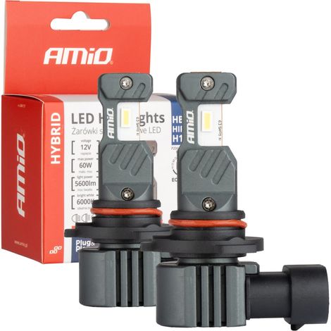 Bombillas LED para coche serie híbrida HB3 HIR1 H10 6000K Canbus 60W amio-04117 (1/5)