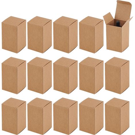 30pcs 5x5x8cm Boîte D'Emballage en Papier Boîtes Cadeau, Emballage de Boîtes de Bougies pour Bougie, Verre tiré Mariage, Flacons Compte Gouttes, Diffuseurs, Burlywood (1/5)