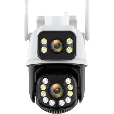 Caméra de sécurité à Domicile 8MP 4K Double Objectif Double écran PTZ caméra IP extérieure 4MP HD AI détection Humaine Protection de sécurité CCTV Surveillance(8MP NO SD Card) (1/5)