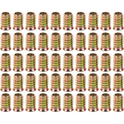 Inserts filetés M10x25 pour meubles, en fer zingué, colorés, 50 (1/5)