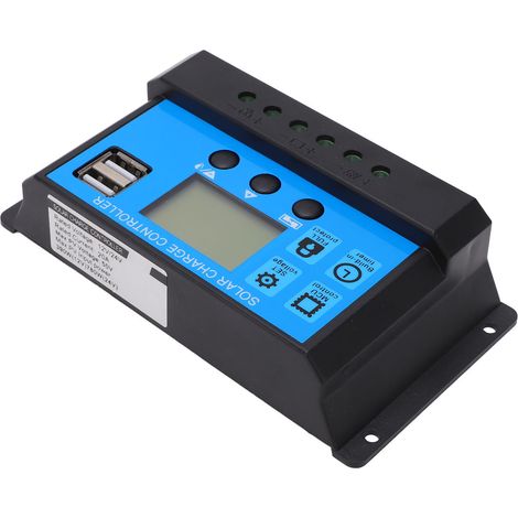 Régulateur solaire PWM 12V/24V 20A pour éclairage LED, contrôleur de charge et décharge intelligent avec fonction crépusculaire. (1/5)