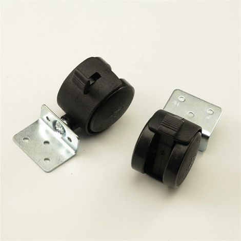 Roulettes pivotantes de 40 mm, lot de 4, noires, de rechange pour chaises de bureau, canapés et meubles (1/3)