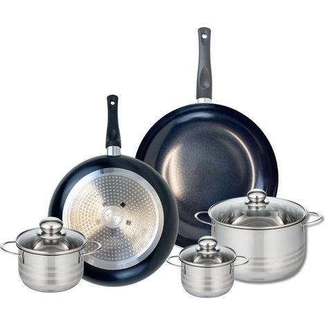 Ensemble de 2 Poêles de cuisson 28 et 32 cm et 3 faitouts 12, 14 et 20 cm Elo Prima Brillant (1/5)