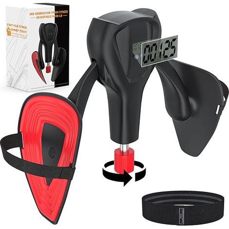 Exerciceur De Cuisses Réglable 0-100 Lbs - Pour Renforcement Du Plancher Pelvien Et Des Muscles Des Hanches - Avec Sangles Et Bande De Résistance - 1 Pièce (1/3)