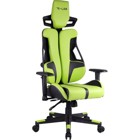 The G-Lab K-Seat Carbon - Sedia da gioco in similpelle - Sedia da gioco ultra robusta - Sedia da gioco poggiatesta imbottito- Seduta da gioco reclinabile a 120° -Seduta da gamer Braccioli 3d- NUOVO (1/5)