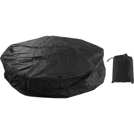 Housse de Ronde pour Baignoire, Spa Gonflable, pour Piscine, Baignoire, en Polyester 190, imperméable (215 x 70 cm, Noir) (1/5)