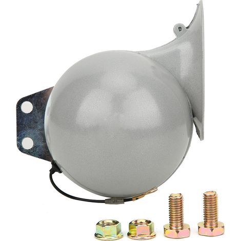 Klaxon pneumatique électrique puissant de 110 dB (8 V, 9 A) de type escargot, adapté aux voitures, motos, camions et bateaux. Gris. (1/5)