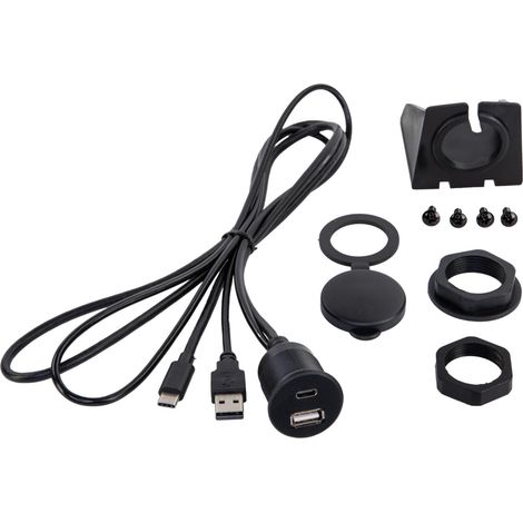Boitier integre montage sur tableau de bord USB-A USB-C