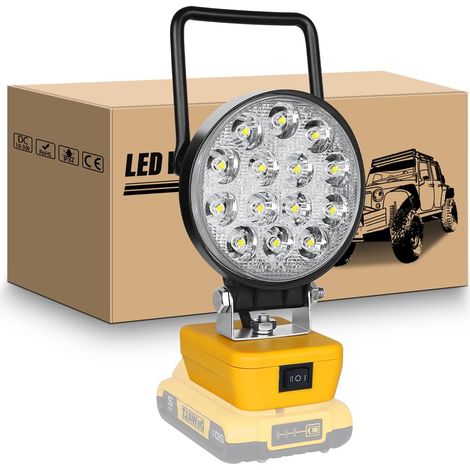 Projecteur LED Rechargeable pour Batterie 18V, 42W 4200LM Sans Batterie, Lampe de Travail LED Sans fil, Portable Projecteur de Chantier pour Garage, Camping, Atelier, Pêche, Urgence (1/5)
