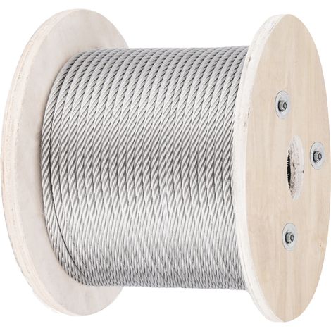Mophorn 5/32 Zoll 1x19 316 SS-Kabel, 500 Fuß hochfestes Drahtseil, 3300 Pfund BS DIY-Deckgeländer-Balustraden, Verwendung im Außenbereich, 110 V, Edelstahl