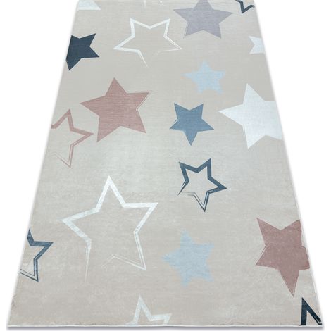 Tappeto lavabile BAMBINO 48130 Stelle per bambini antiscivolo - beige / grigio beige 140x200 cm