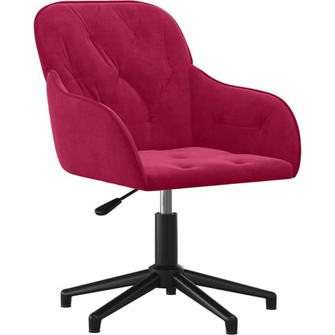 vidaXL Swivel Office Chair Wine Red Velvet (1/5)