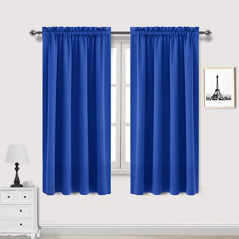 Lot de 2 Rideau Passe Tringle Tenture Opaque Décoration de Petite Fenêtre Chambre Placard/Porte/Cuisine, L106 x H213cm, Beige
