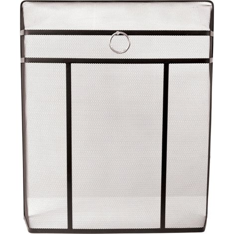 Home Discount – Pare-feu cheminée acier 28 pouces H 71 x L 60 x P 18 cm – Finition peinture époxy – Anneau chromé – Livré assemblé (1/4)