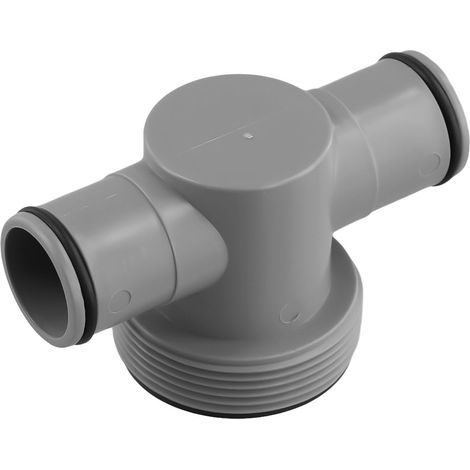 Raccord de tuyau en T pour piscine Coleman Intex - Adaptateur multi-tailles 3,8 cm et 3,17 cm - En plastique gris - Compatible avec les systèmes de filtre à sable et fontaine de jardin (1/5)