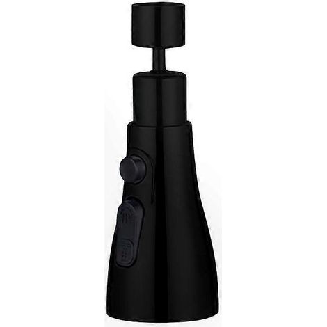 Aérateur de robinet rotatif à 360°, 3 modes de réglage, buse à économie d'eau, convient pour la cuisine et la salle de bain, adaptateur de pulvérisation avec filtre anti-éclaboussures, noir. (1/5)