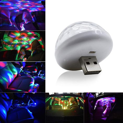 Lampe Interieur Voiture Néon Coloré USB LED RGB Lampe de Décoration Musique 1 pcs-Fei Yu (1/3)