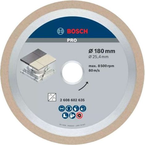 Bosch - Disco da taglio diamantato per piastrelle e rivestimenti 180x25,4 mm 2608602635