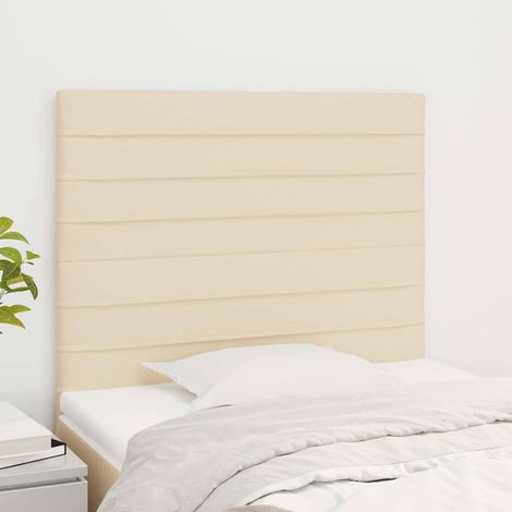 vidaXL Cabecero de cama de tela color crema 80x5x118/128 cm (1/5)