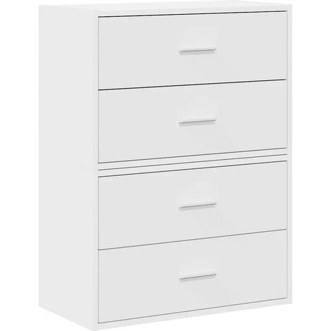 Set di 2 armadietti portaoggetti impilabili con 2 cassetti 60 x 31 x 40 cm in legno multistrato bianco 020051189