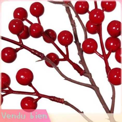 Garosa guirlande de baies rouges Guirlande de Baies Artificielles avec Décoration de Fruits Rouges en Rotin simulé luminaire kit (1/4)