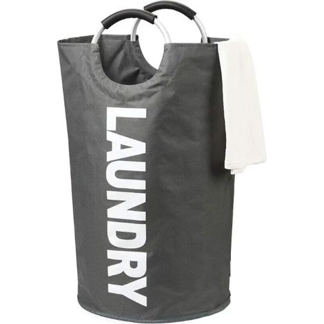 82L Laundry Baskets, Foldable Laundry Bag, Large Capacity Folding Laundry Baskets (Dark Grey)