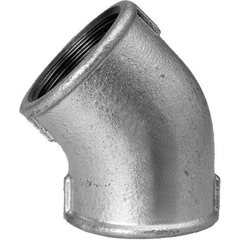 Hermann Schmidt Temperguss Winkel DN 40, 1 1/2" Innengewinde, verzinkt