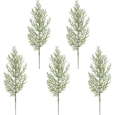Branches de pin artificielles de Noël réalistes, faciles d'entretien, pour créer une couronne soi-même. Tiges de pin décoratives, fausses feuilles de pin.5 pièces (1/5)