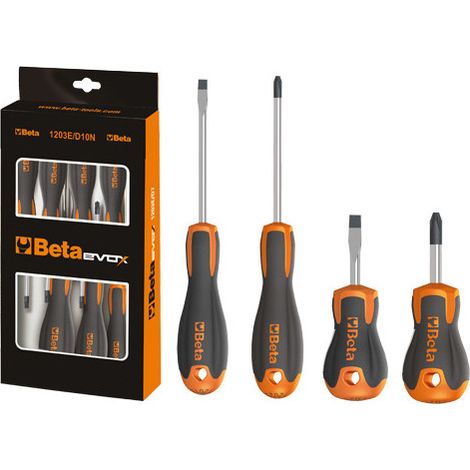 Juego de 10 destornilladores Beta Evox 1203E/D10N – planos y Phillips 5 piezas cortas – Beta