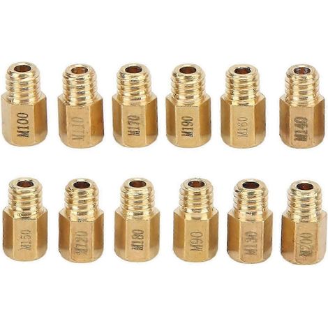 Kit de gicleurs principaux pour carburateur Mikuni 90-200 (12 pièces) - Buses en métal doré compatibles avec VM TM TMX (1/5)