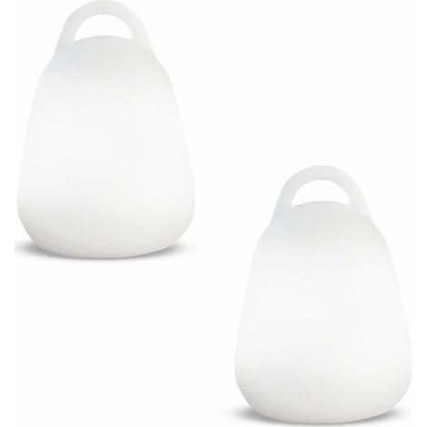 Set aus zwei wasserdichten, kabellosen, weißen LED-Arbeitsleuchten von MYSELOXY, aus Polyethylen, 24 x 18 cm (1/5)