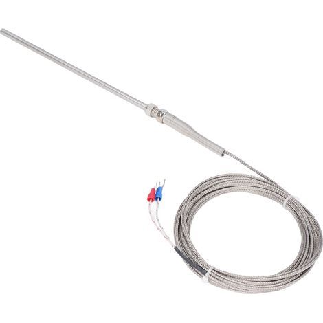 Thermoelement-Sonde Typ K, 150 mm, 0 °C bis 600 °C, schnelle Ansprechzeit, 5 Meter langer Temperatursensor (1/5)