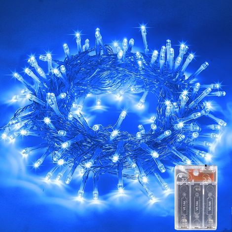 Guirlande lumineuse à piles - 10 m - 80 LED - Guirlande lumineuse de Noël - Batterie - Pour l'intérieur et l'extérieur - Décoration de Noël - Blanc