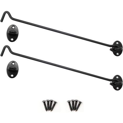 Lot de 2 loquets de portail en acier inoxydable avec crochet et œillet et vis de fixation (1/5)