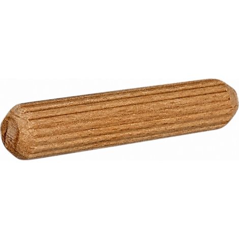 Geriffelter, abgeschrägter Zapfen, Buchenholz, D8xB40mm, 25 Stück.