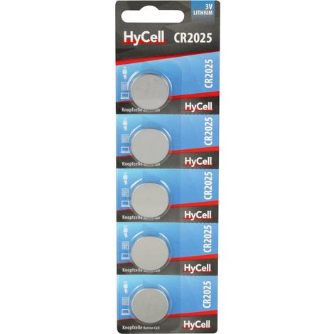 Pile bouton CR 2025 lithium HyCell 140 mAh 3 V 5 pc(s) C043241