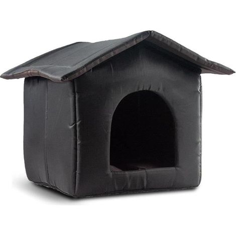 Maison pour Chat, Niche pour Chien Extérieur, Niches À Chat Chauffée, Pliable Résistant Aux Intempéries Abri 35X33X30CM (1/4)