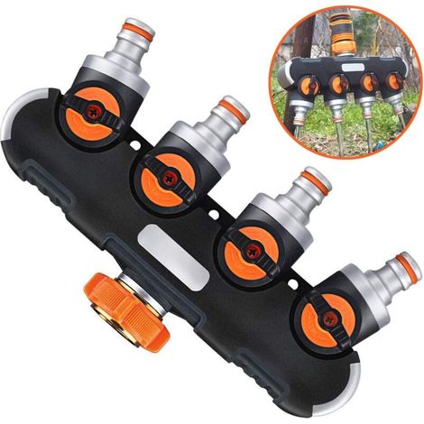 Way Watering Distributor, 4 Way Outdoor Utility Hose Connector Splitter for Garden and Home Life