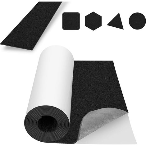 Randaco Feltro adesivo 100x150cm, Pattino in feltro adesivo per mobili, Pattini antiscivolo per sedie in feltro nero