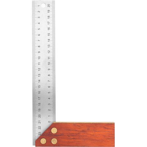 Équerre multifonction 250mm en acajou épaissi, règle à angle droit pour mesures précises (1/5)