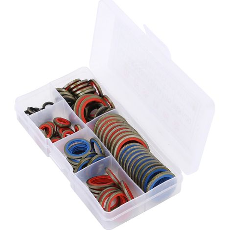 Kit de 80 joints toriques d'étanchéité performants, résistants à l'huile, à la chaleur et à la corrosion, pour différents modèles. (1/5)