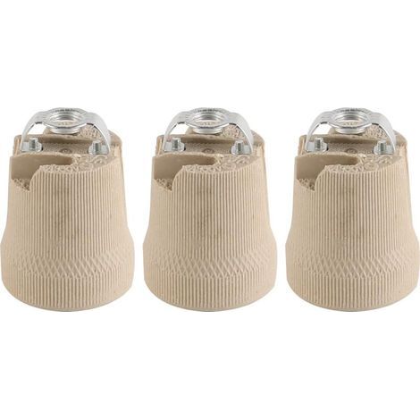Lot de 3 Douilles de Lampe en céramique et Porcelaine E26 E27 à vis Style Vintage pour Ampoules halogènes à Incandescence 58 mm 42 mm 60 W 240 V (1/5)