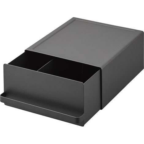 Tower Tiroir Coulissant pour comptoir, en Acier - Organiseur, Plateau, Cuisine, Plan de Travail - 27,5 x 22,2 x 11,5 cm, Design Japonais, Noir (1/5)