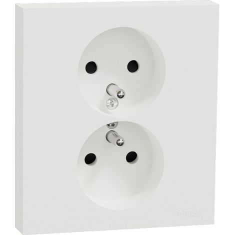 Double prise de courant blanche 1 poste 16A Odace (S921089)