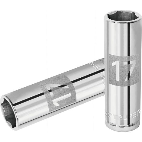 Llave vaso hexagonal larga, cuadro 1/2" - 17 mm