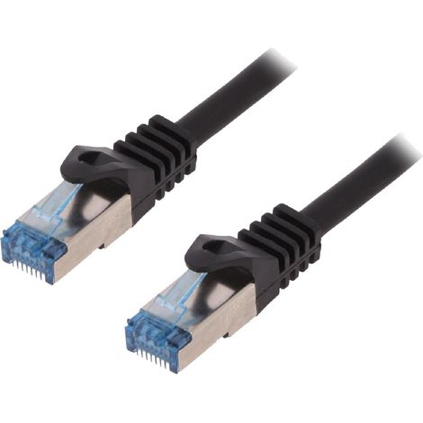 Cable reseau RJ45 male S-FTP Cat 6a noir- 0.50m