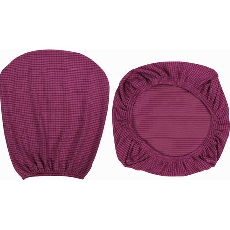 1 ensemble de housses de chaise et de dossier en spandex extensible doux pour chaise de bureau, chaises de salle à manger, décoration de bar, de fête ou de mariage (violet foncé) (1/5)